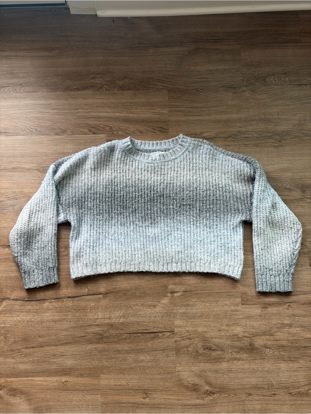 Arizona Jean Co. Grey Marled Cropped Knit Drop Shoulder Sweater Size M